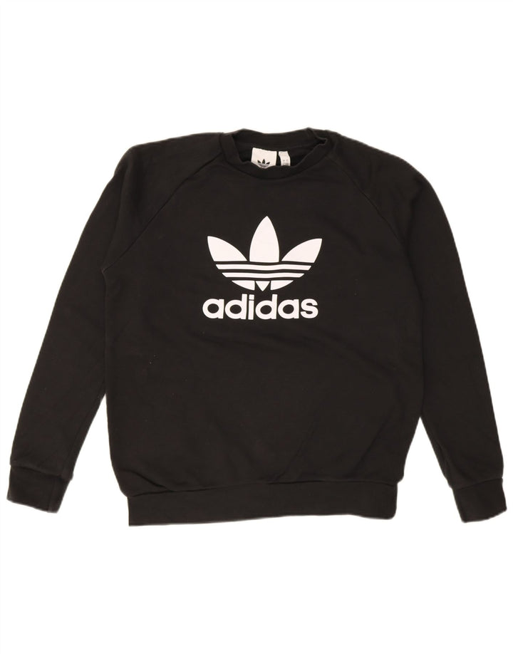 Felpa grafica da uomo Adidas Maglione piccolo cotone nero