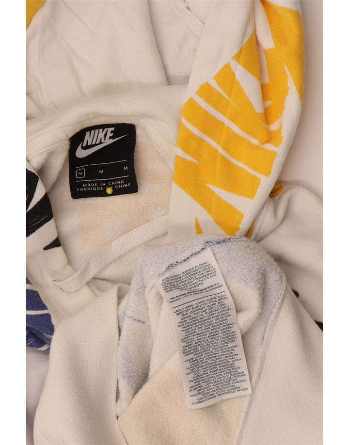 Felpa con cappuccio grafica Nike da uomo in cotone bianco medio