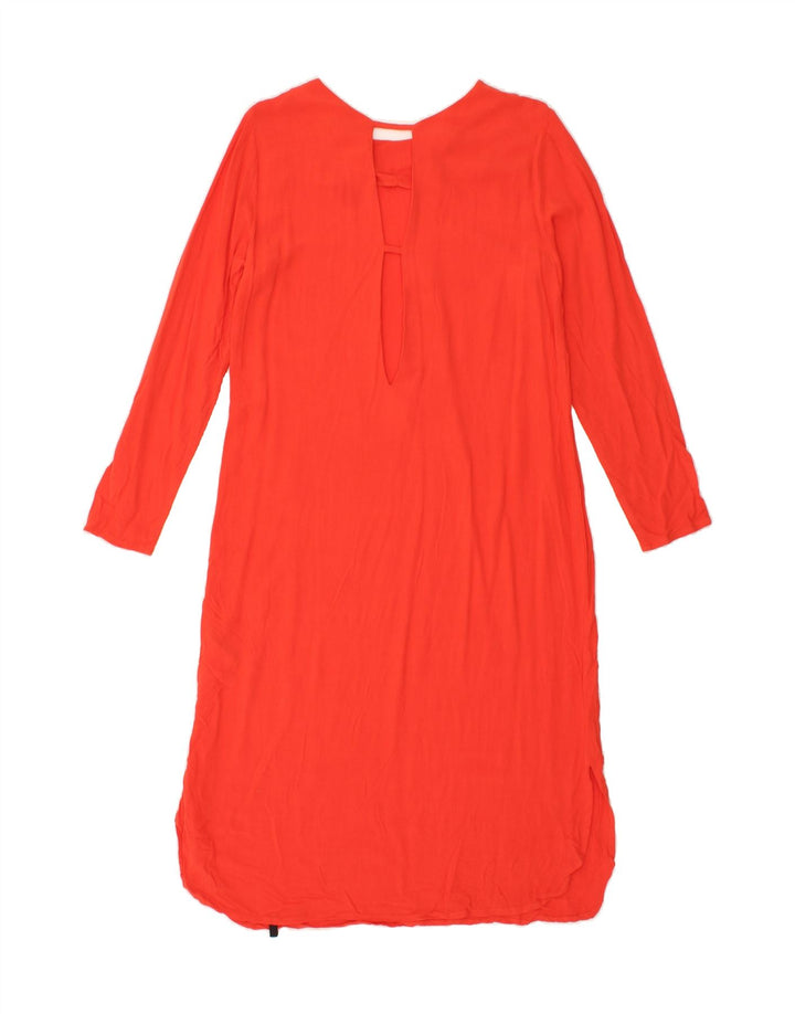 SUPERDRY Womens Long Sleeve Maxi Basic Dress UK 10 Small  Orange Viscose Vintage Superdry and Second-Hand Superdry from Messina Hembry 