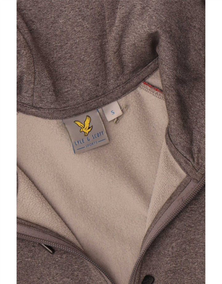 Lyle & Scott, maglione con cappuccio e zip da uomo, piccolo, in poliestere color block grigio