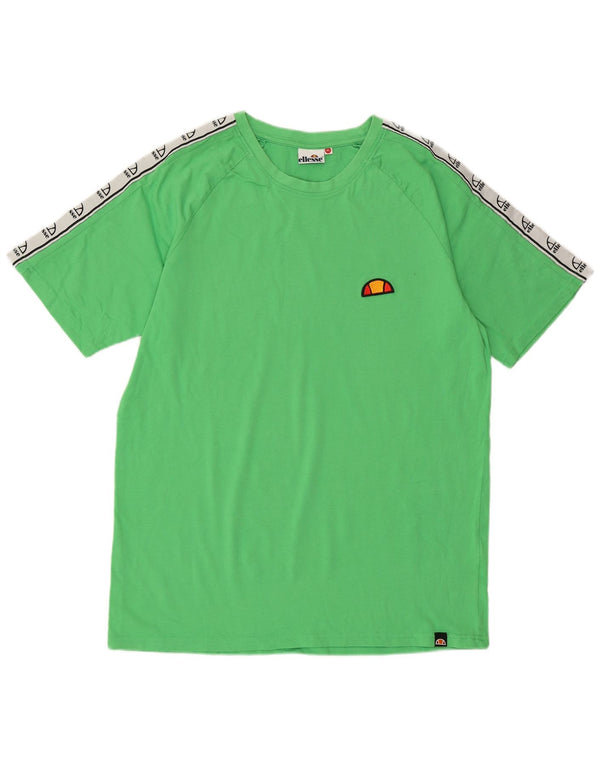 ELLESSE T-shirt grafica da uomo Top XL in cotone color block verde