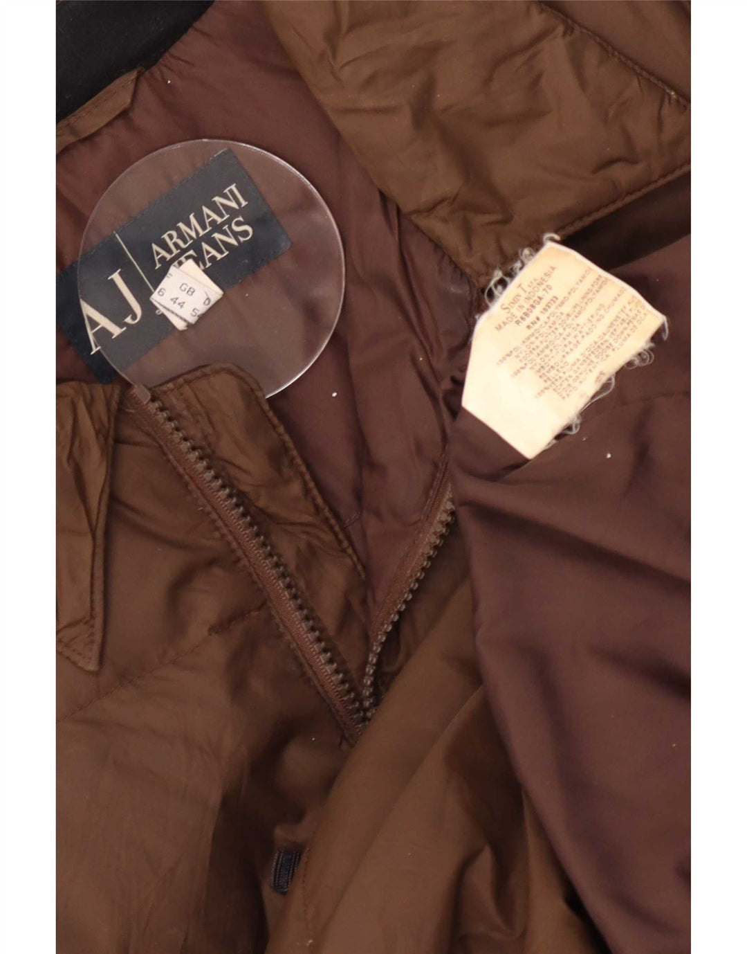 Giacca imbottita da uomo Armani UK 44 2XL Poliammide marrone