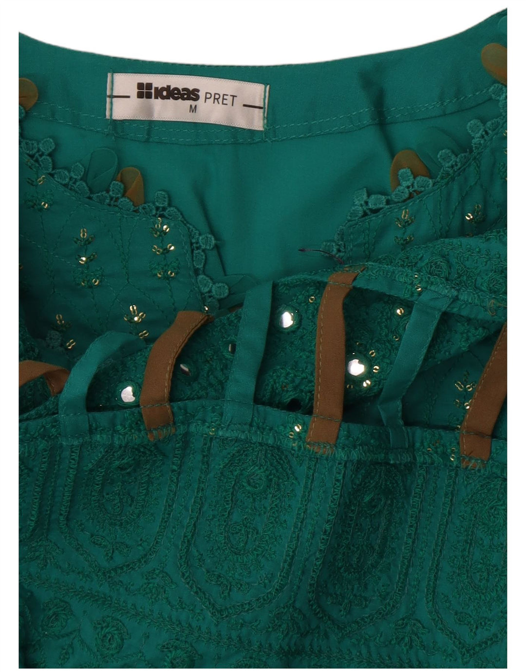 Abito tunica a maniche lunghe da donna vintage UK 12 verde medio
