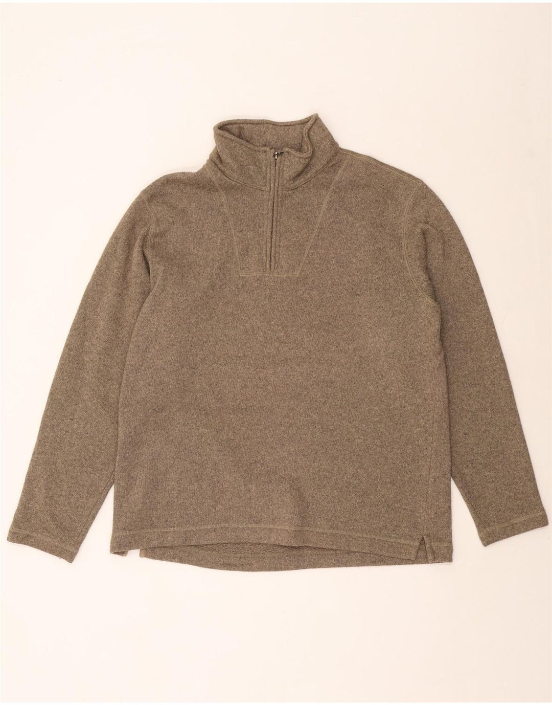 EDDIE BAUER Felpa con collo con zip da uomo Maglione grande poliestere marrone