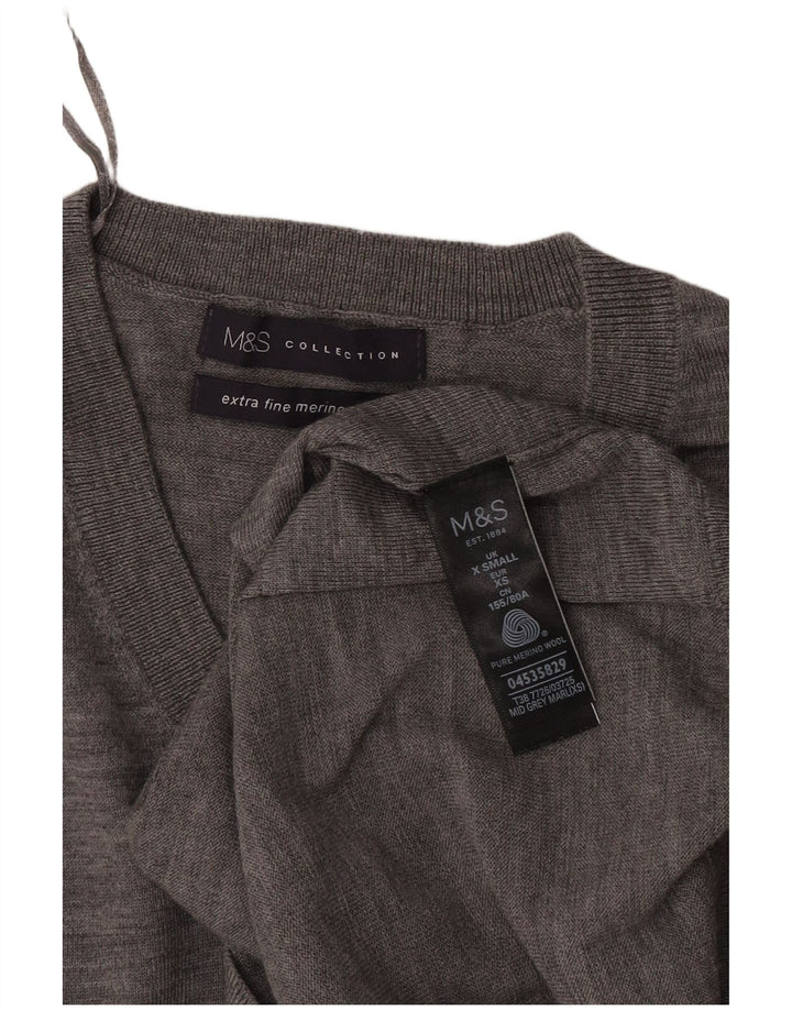 Maglione oversize con scollo a V da donna Marks & Spencer UK 6 XS Grigio