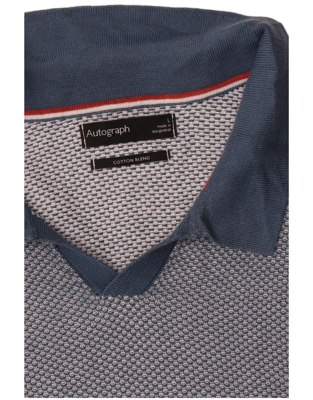 Marks & Spencer Maglione da uomo con collo a polo autografo grande blu