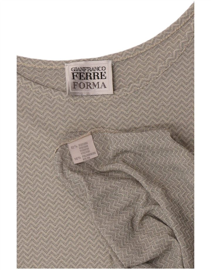Camicetta da donna Gianfranco Ferre Top UK 16 Large Grey Chevron Viscosa