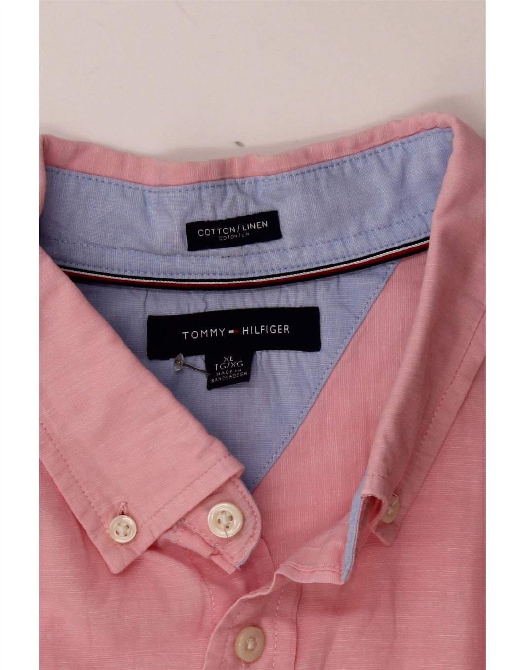 TOMMY HILFIGER Camicia da uomo XL Cotone rosa
