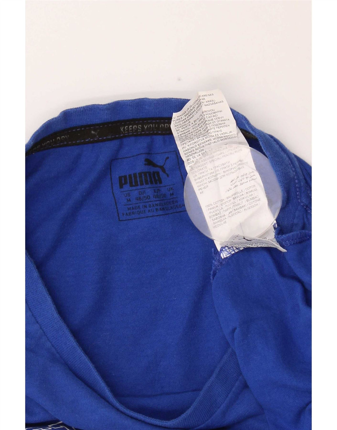T-shirt grafica da uomo Puma Top in cotone blu medio