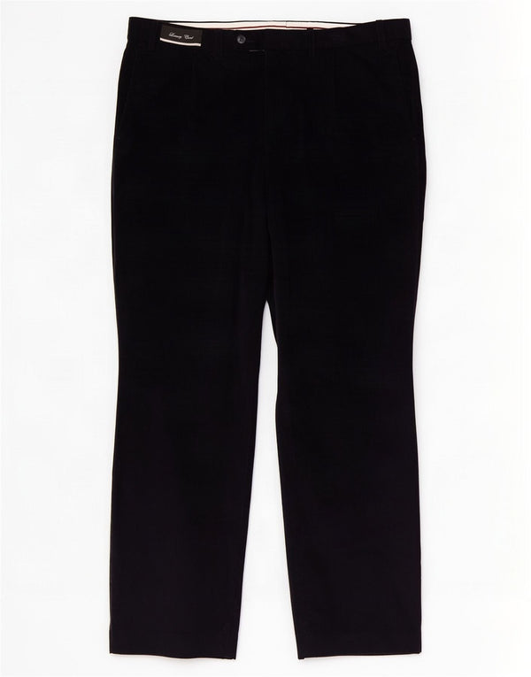 Marks & Spencer Mens Straight Corduroy Trousers W38 L31 Navy Blue Cotton