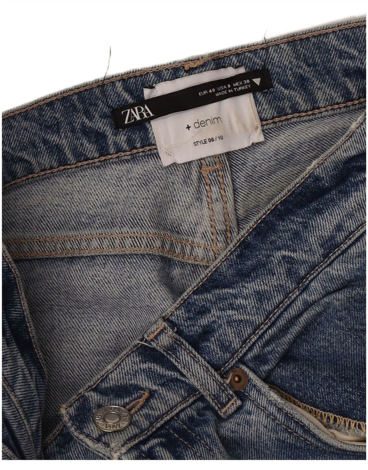 Jeans dritti a vita alta da donna Zara EU 40 medio W30 L27 blu