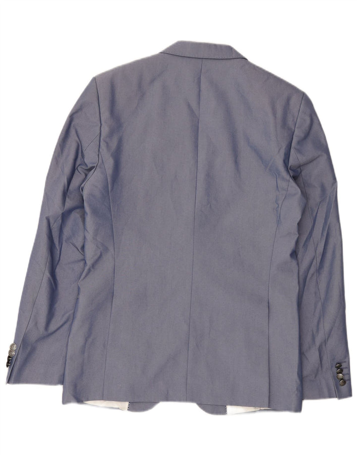 Giacca blazer da uomo a 2 bottoni Zara UK 36 piccola in cotone blu
