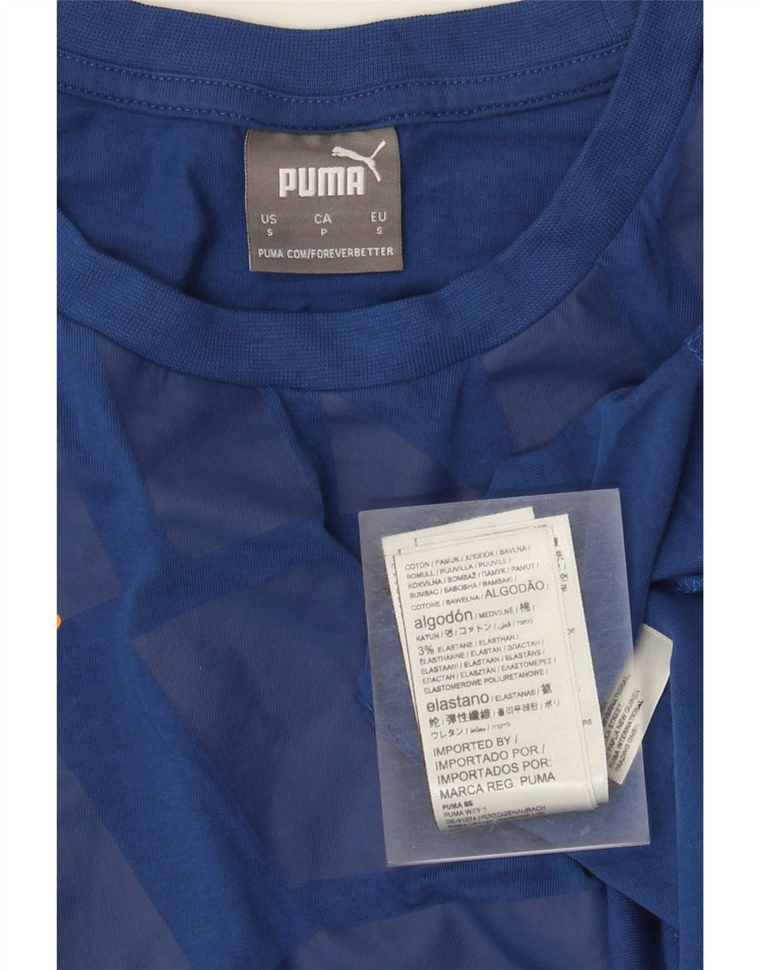 T-shirt grafica Puma da uomo Red Bull, piccola, in cotone geometrico blu