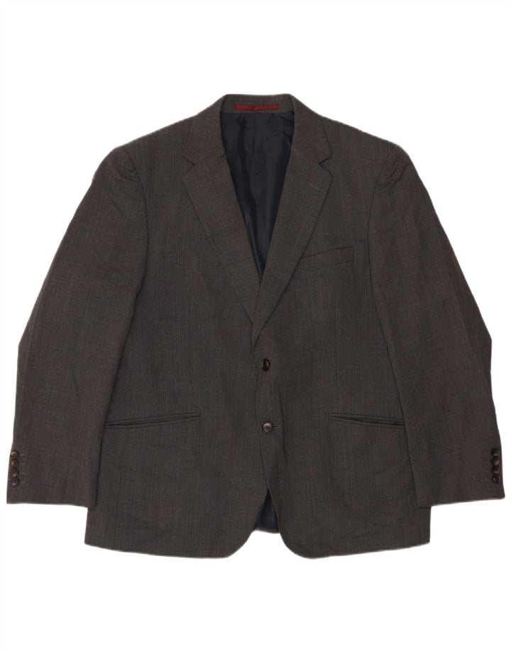 Giacca blazer corta da uomo a 2 bottoni Marks & Spencer UK 44 XL lana grigia