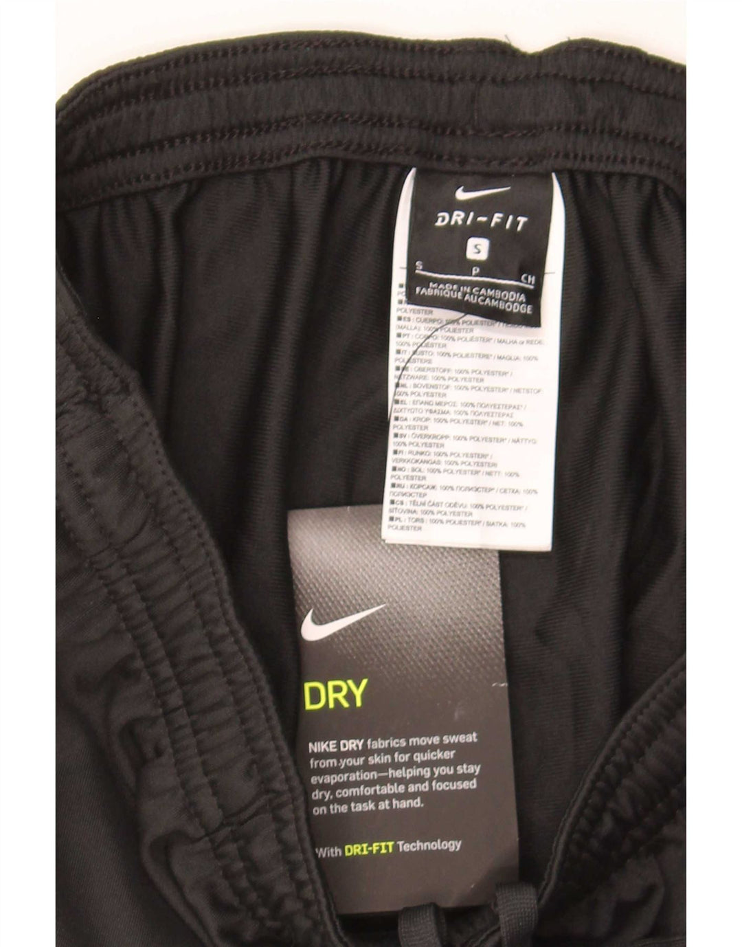 Pantaloni da tuta Nike Dri Fit da uomo piccoli in poliestere nero