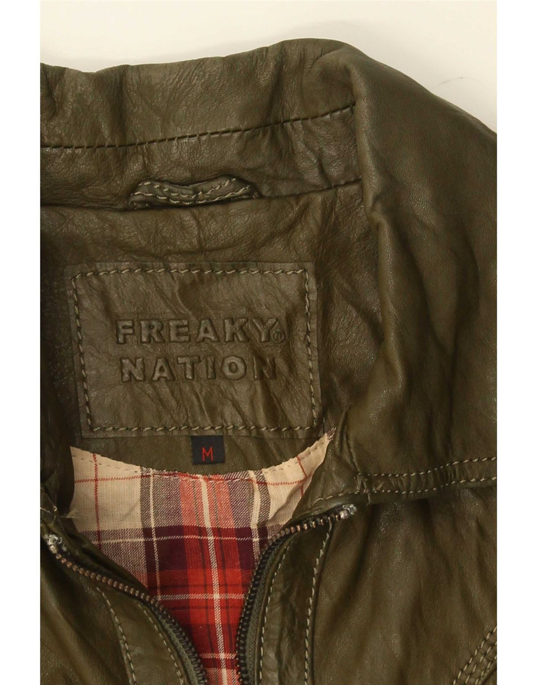 Giacca in pelle da donna Freaky Nation UK 12 Verde medio