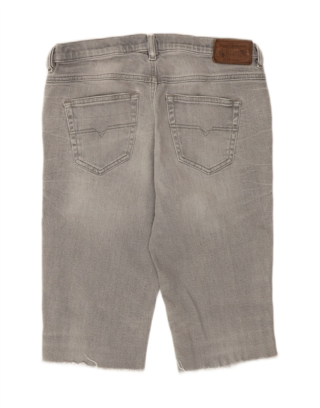 Pantaloncini di jeans invecchiati Belthy da donna Diesel W27 piccoli in cotone grigio