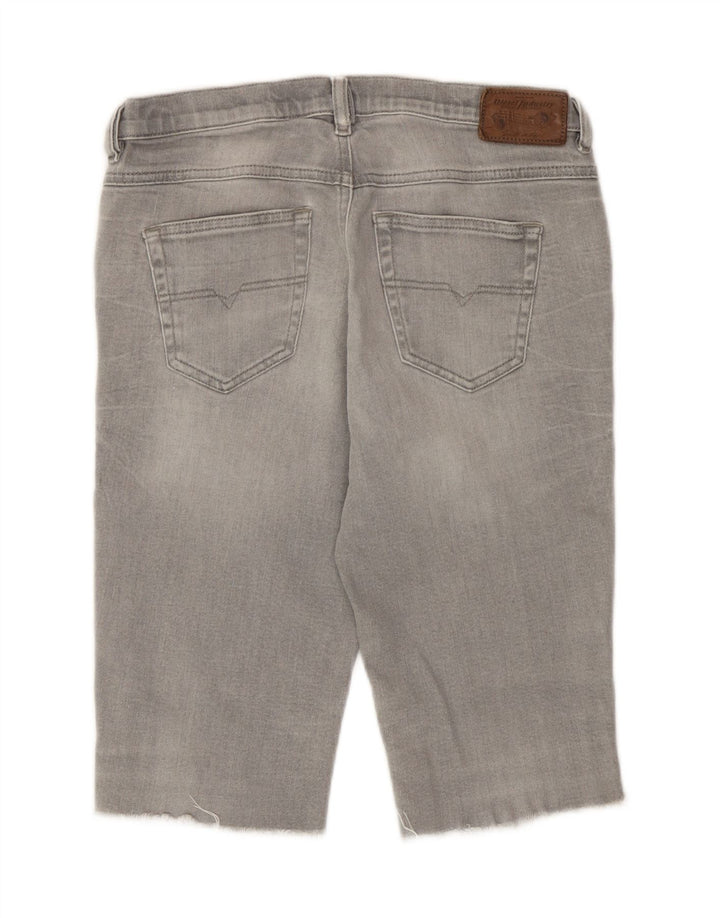Pantaloncini di jeans invecchiati Belthy da donna Diesel W27 piccoli in cotone grigio