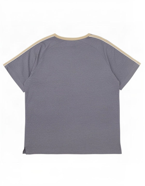 T-shirt da uomo Asics Top in cotone color block blu medio