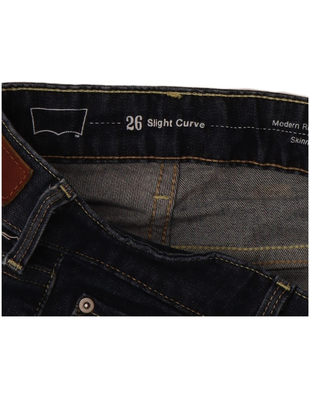 LEVI'S Jeans skinny da donna a vita moderna con curva leggera W26 L29 Blu navy