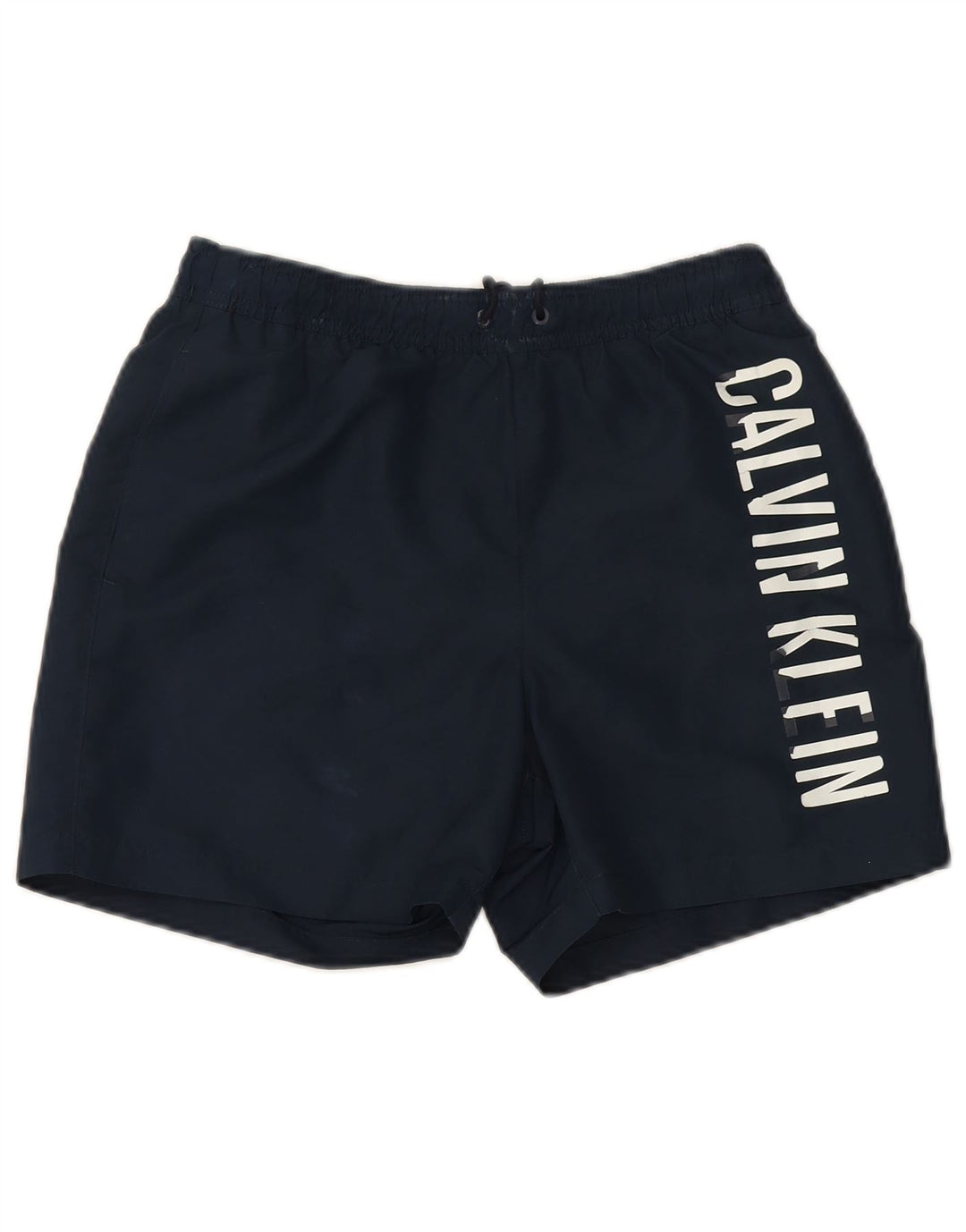 Pantaloncini da bagno grafici da uomo Calvin Klein piccoli blu navy