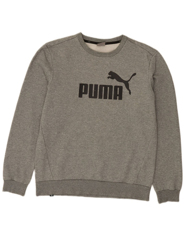 Felpa grafica da uomo Puma Maglione in cotone chiazzato grigio medio
