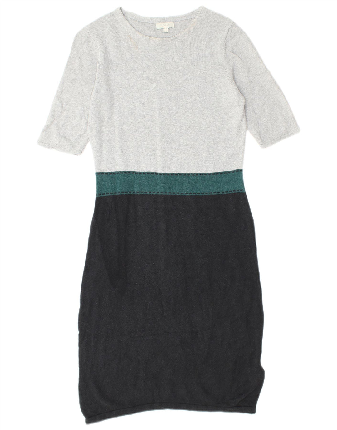 Abito maglione da donna a maniche corte HOBBS UK 10 Small Seta color block grigio
