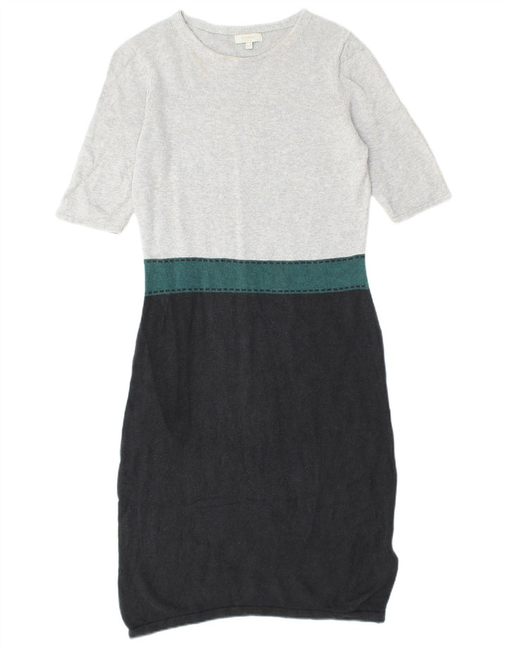 Abito maglione da donna a maniche corte HOBBS UK 10 Small Seta color block grigio