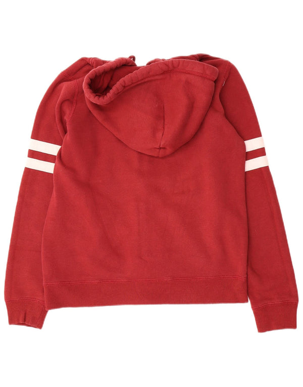 Maglione con cappuccio e zip oversize da donna Hollister UK 10 Small Rosso Colourblock