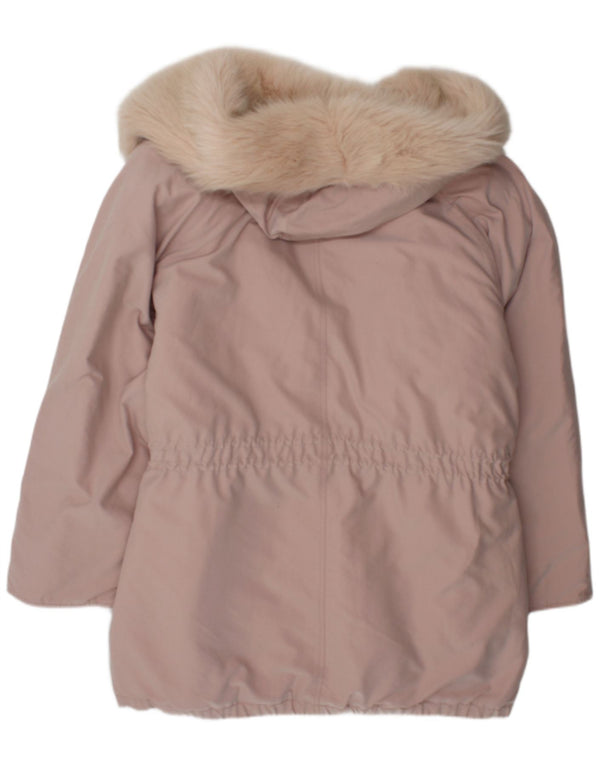 Cappotto vintage da donna con giacca a vento con cappuccio UK 26 3XL poliestere rosa