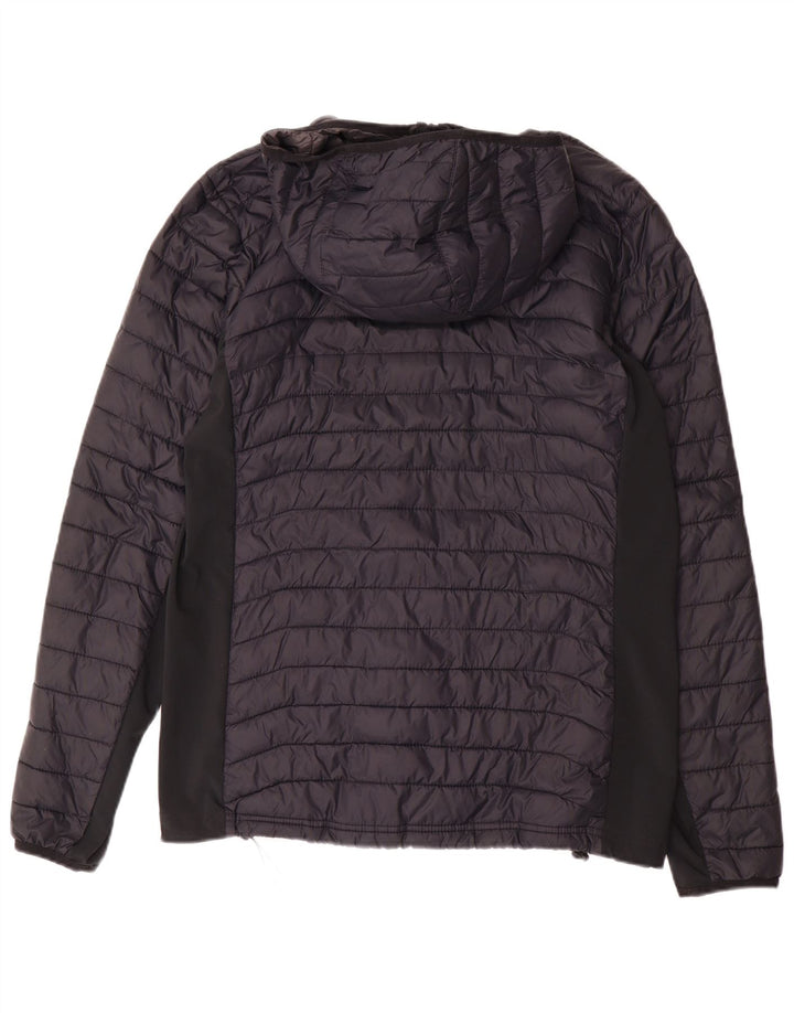Giacca imbottita con cappuccio da uomo Columbia in nylon color block medio blu navy