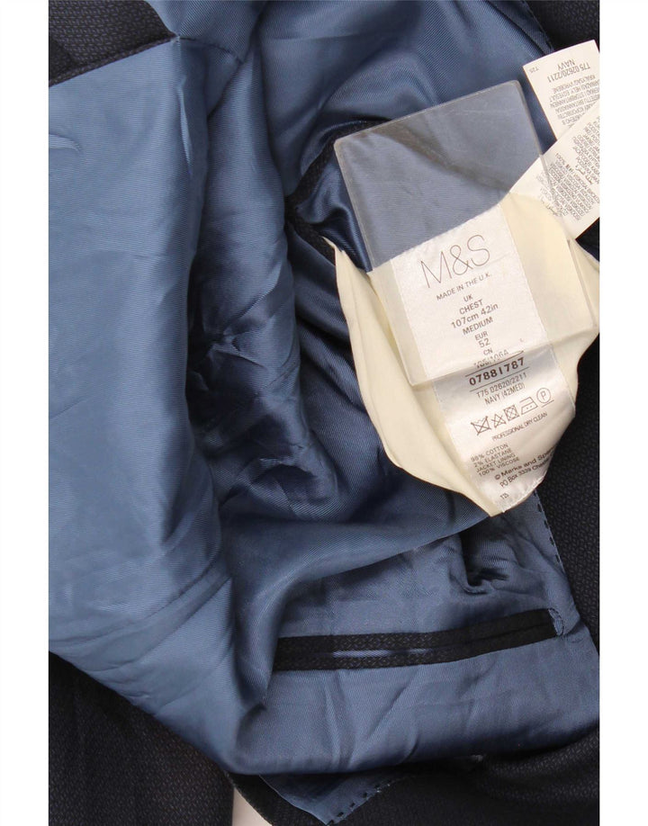 Giacca blazer doppiopetto da uomo Marks & Spencer UK 42 grande blu navy
