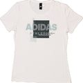 ADIDAS Womens Graphic T-Shirt Top UK 12 Medium White | Vintage Adidas | Thrift | Second-Hand Adidas | Used Clothing | Messina Hembry 