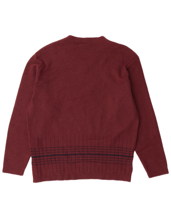 Maglione da donna con scollo a V Trussardi Jeans UK 16 a righe marroni grandi