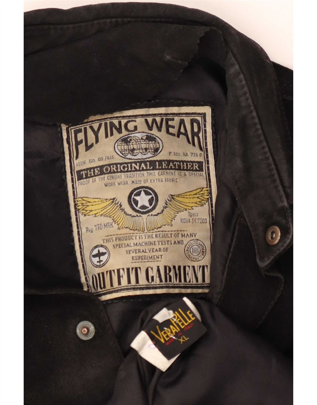 Camicia da uomo in pelle scamosciata Flying Wear XL in pelle nera
