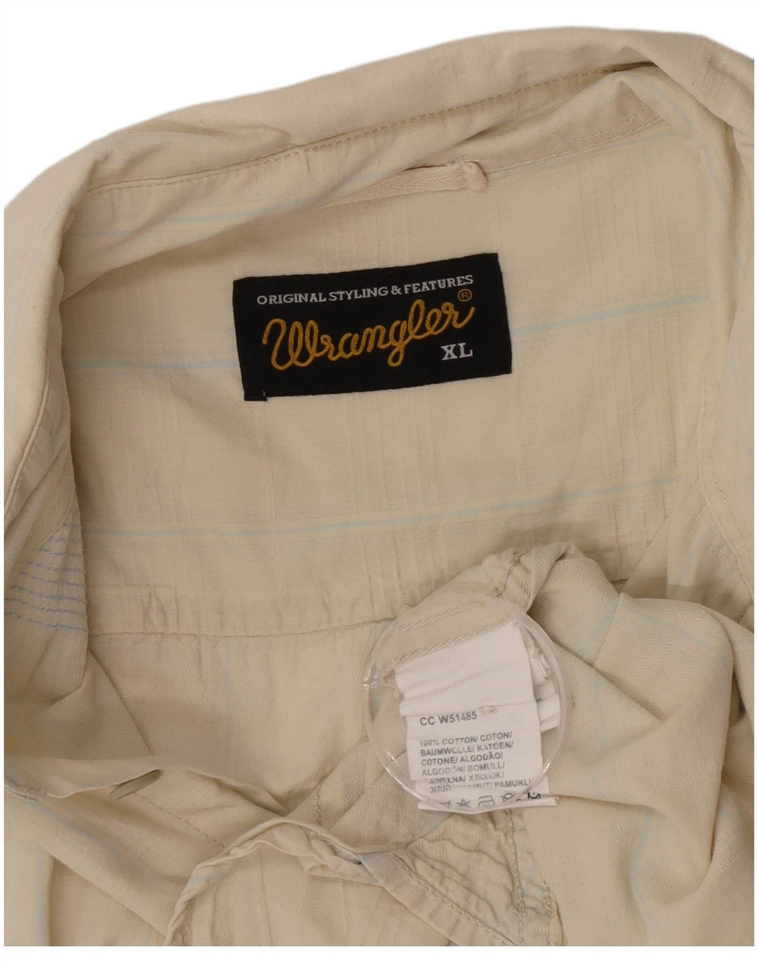 Camicia a maniche corte da uomo Wrangler XL in cotone beige