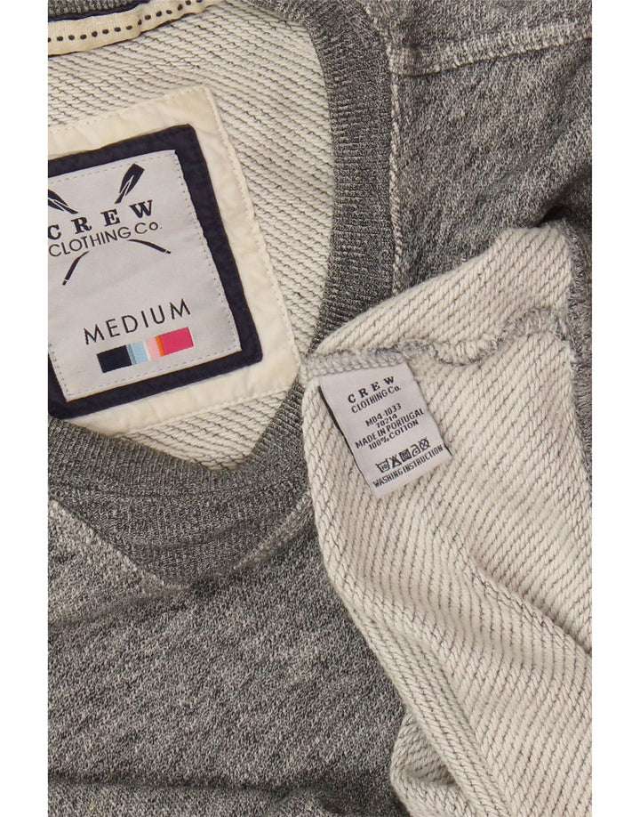 Crew Clothing Felpa da uomo Maglione Cotone chiazzato grigio medio