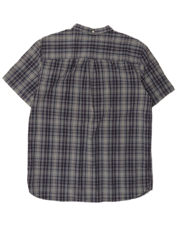 Camicia da uomo a maniche corte Regular Fit Lyle & Scott XL in cotone scozzese blu