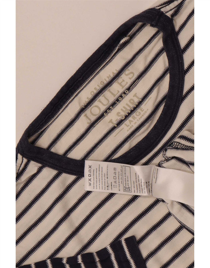 Joules T-shirt da uomo Top a righe bianche grandi