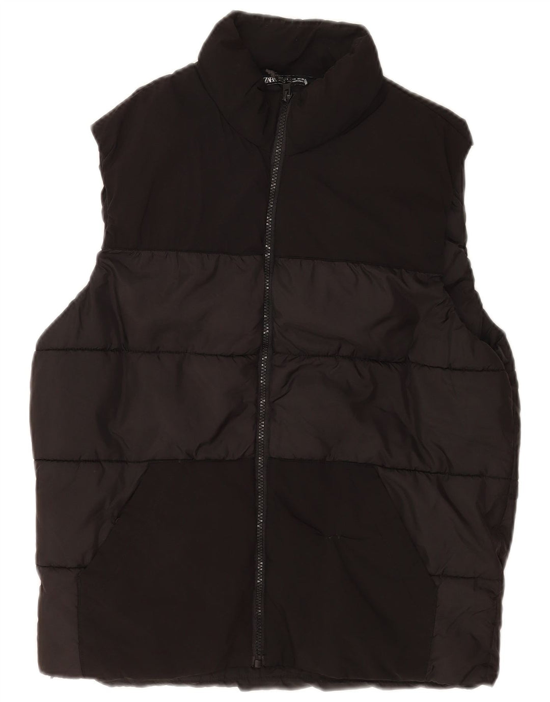Gilet imbottito da uomo Zara UK 36 piccolo poliestere nero