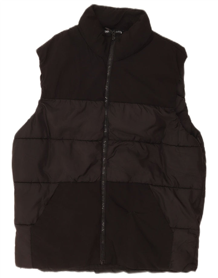 Gilet imbottito da uomo Zara UK 36 piccolo poliestere nero