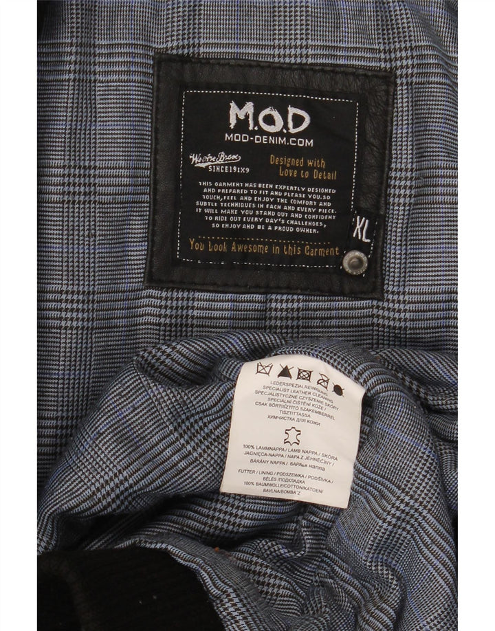 Giacca in pelle vintage da uomo UK 42 XL in pelle nera