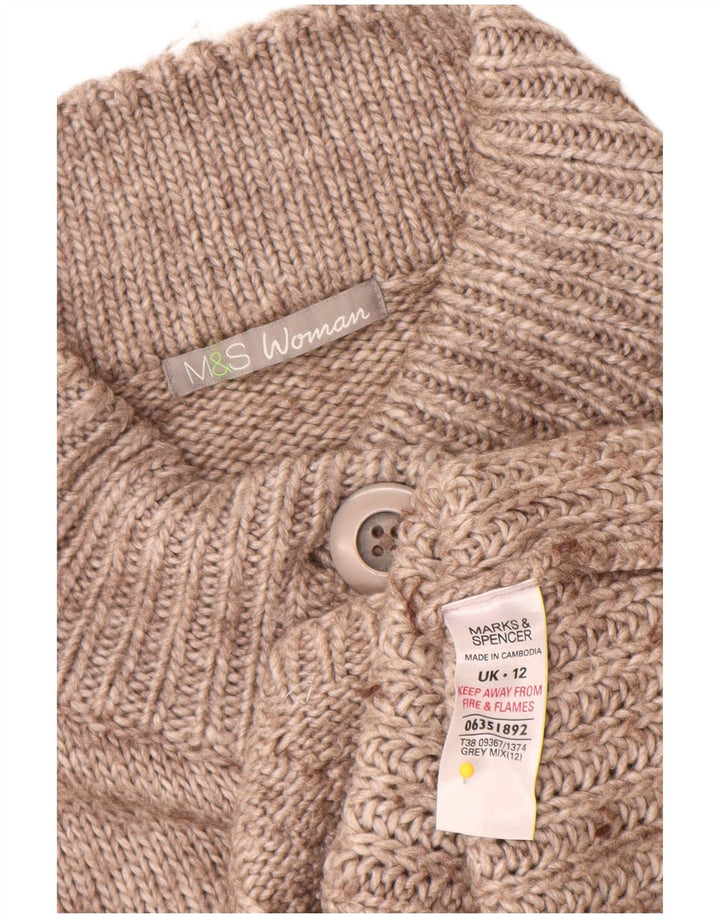 Maglione cardigan da donna Marks & Spencer UK 12 Acrilico screziato grigio medio