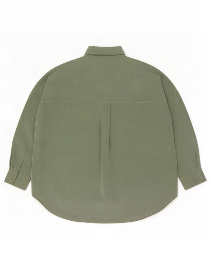 Camicia Zara da donna in velluto a coste oversize UK 10 Small Verde Poliestere
