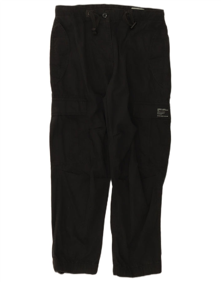 Pantaloni cargo dritti da donna Superdry W26 L25 cotone nero