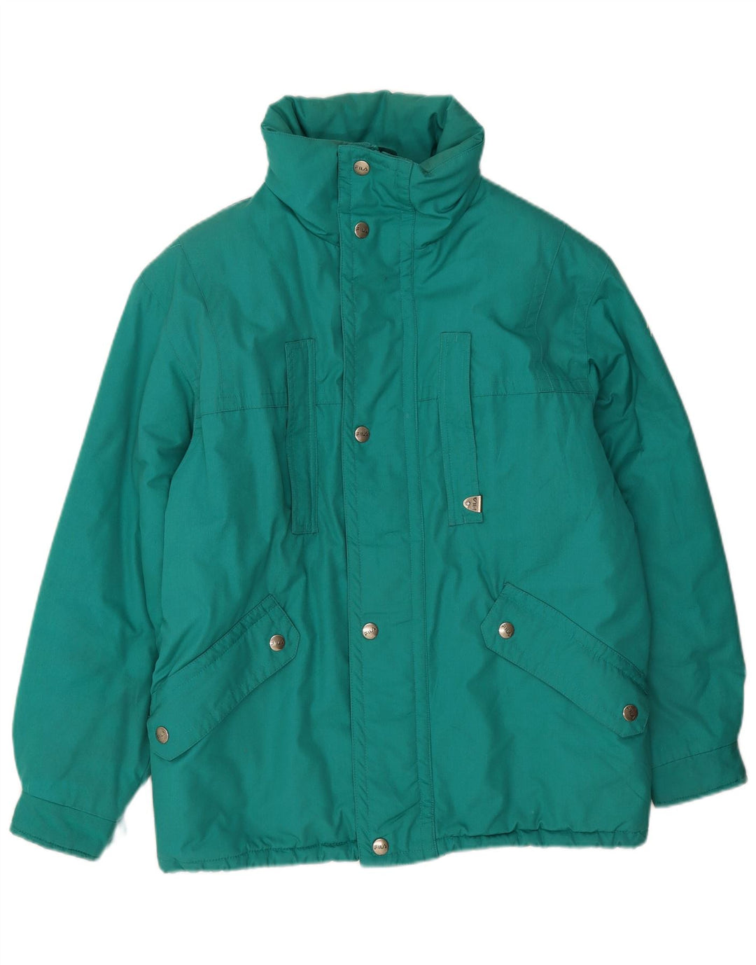 Giacca imbottita con cappuccio Fila Uomo IT 46 Small Verde Poliestere