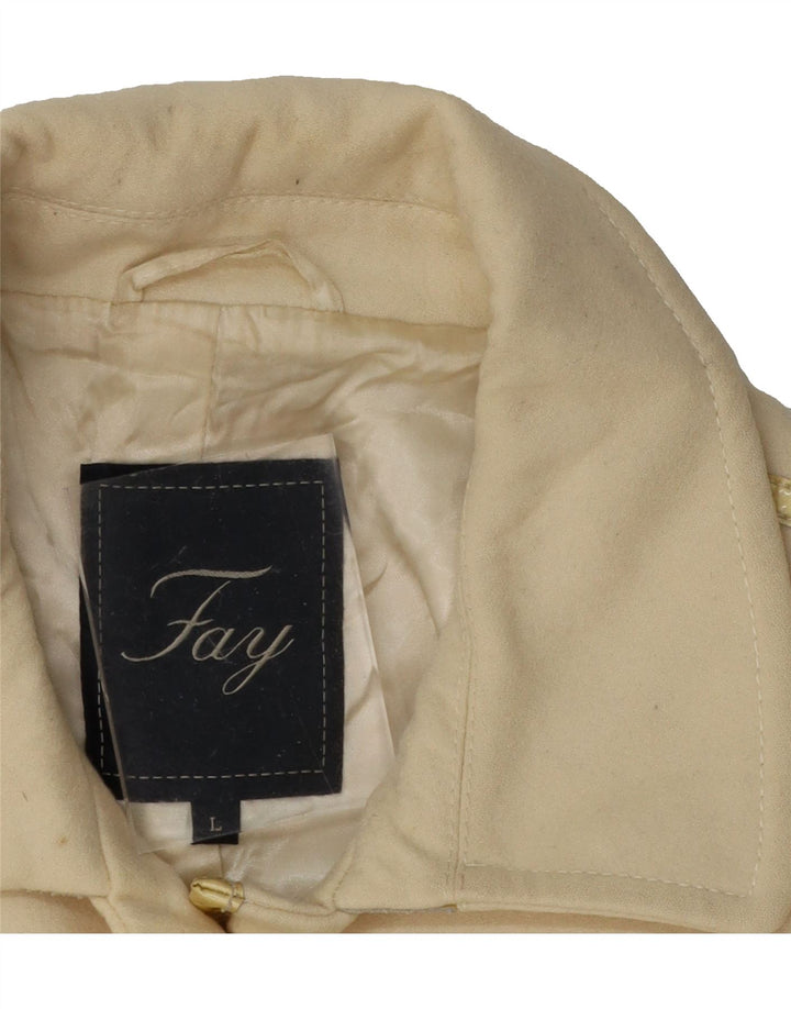 FAY Womens Overcoat UK 16 Large Beige Vintage Fay and Second-Hand Fay from Messina Hembry 