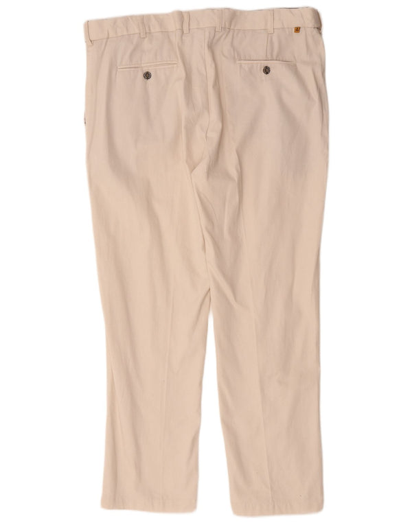Farah Mens Classic Fit Straight Chino Trousers W40 L29 Beige Cotton