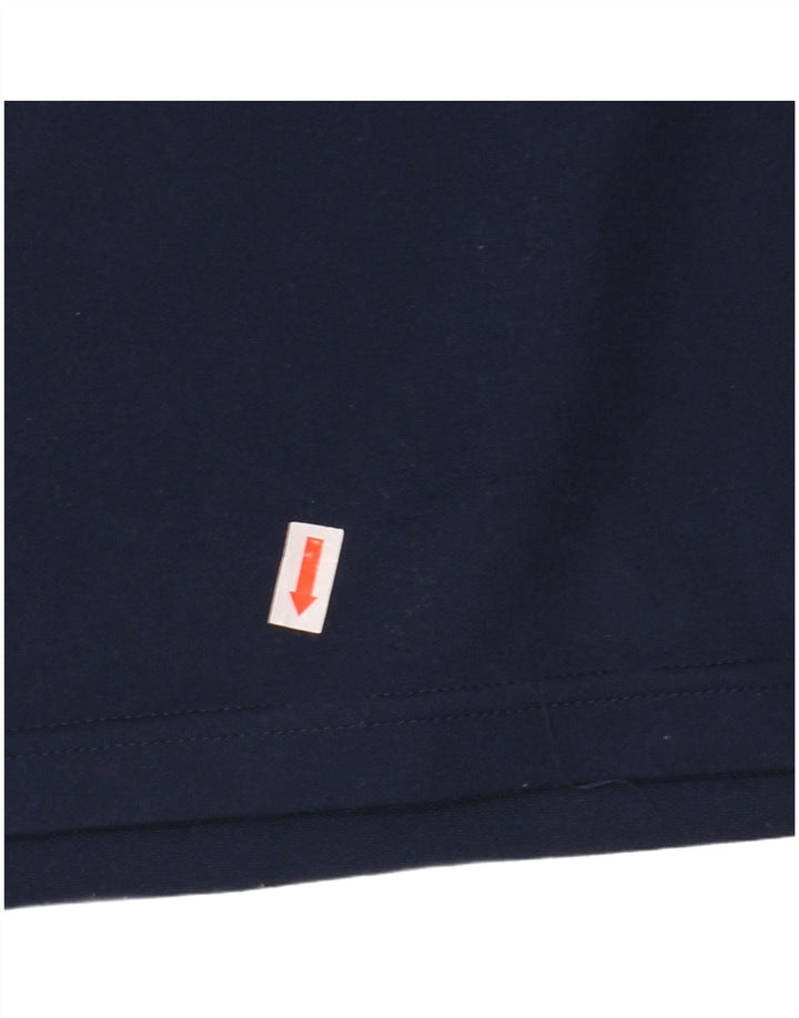 Adidas Uomo Climalite Zip Collo Top Manica Lunga Grande Blu Navy Poliestere