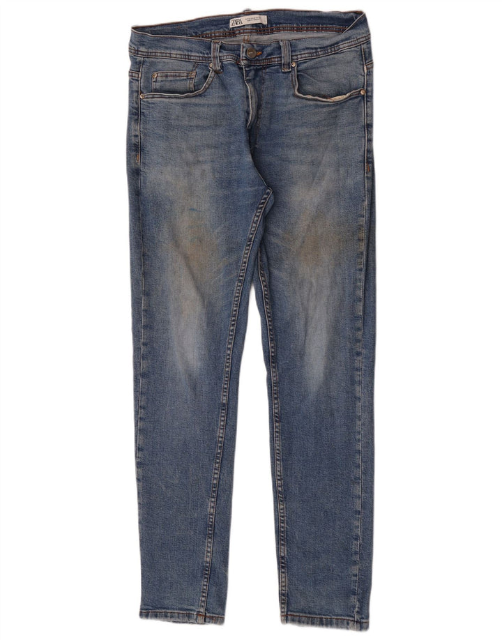Jeans slim da uomo Zara EU 42 Large W32 L32 cotone blu